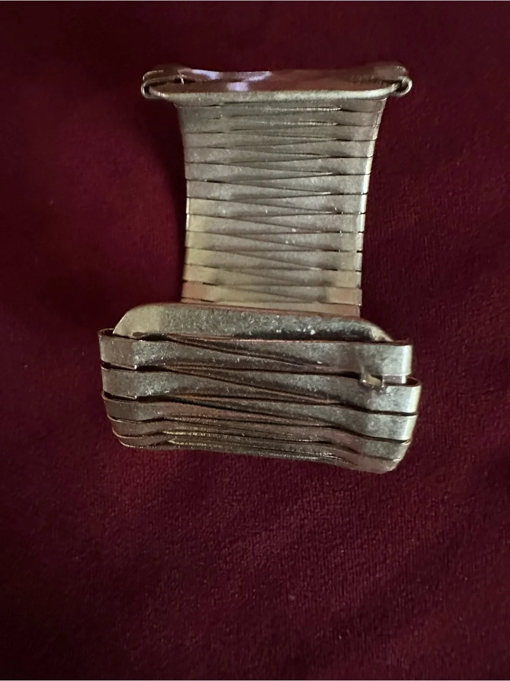 Vintage Metallic light gold tone Wide Cuff Bracelet - Brand Unmarked